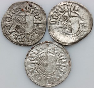 Liwonia, zestaw szelągów z lat 1500-1509, Ryga (3 sztuki)