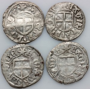 Liwonia, zestaw szelągów z lat 1480-1483, Reval (Tallinn) (4 sztuki)