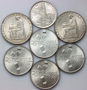 Portugal, ensemble de pièces 1953-1974, argent (7 pièces)