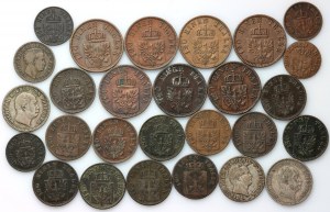 Niemcy, Prusy, zestaw monet z lat 1821-1871 (27 sztuk)