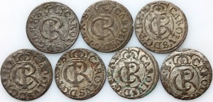 Okupacja Szwedzka, Karol XI, zestaw szelągów z lat 1661-1665, Ryga (7 sztuk)