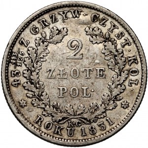 Novembrové povstanie, 2 zloty 1831 KG, Varšava