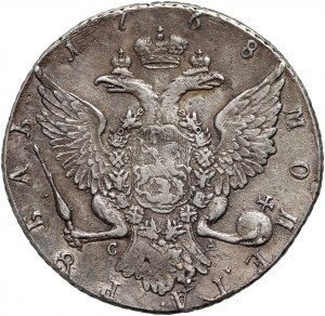 Russia, Caterina II, rublo 1768 СПБ CA, San Pietroburgo