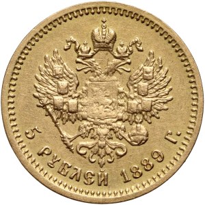 Russland, Alexander III, 5 Rubel 1889, St. Petersburg