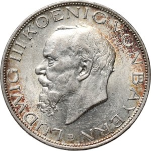 Deutschland, Bayern, Ludwig III, 3 Mark 1914 D, München