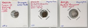 Rusko, súbor mincí (3 kusy), 16.-17. stor.