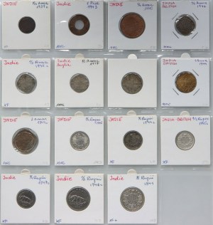 Inde britannique, George VI, set de pièces (15 pièces) 1939-1947