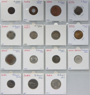 Britská India, George VI, sada mincí (15 kusov) 1939-1947