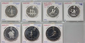 Norsko, sada pamětních stříbrných mincí (7 kusů) z let 1991-1993
