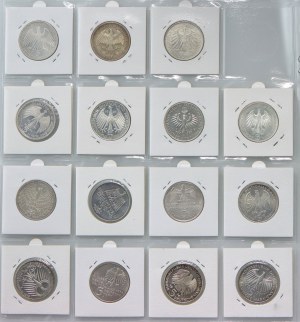 Niemcy, RFN, zestaw monet okolicznościowych, 23 x 5 marek z lat 1966-1979