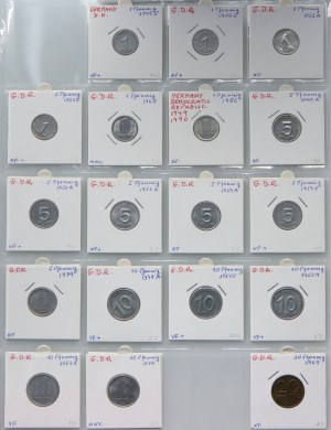 Allemagne, RDA, ensemble de pièces (34 pièces) 1949-1987