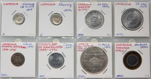 Cambodge, ensemble de pièces (8 pièces) de 1847-1994