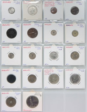 Norvège, ensemble de pièces (18 pièces) 1897-1963