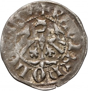 Władysław Jagiełło 1386-1434, halber Pfennig, Krakau, keine Inschriften