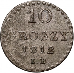 Duché de Varsovie, Frédéric Auguste Ier, 10 groszy 1812 IB, Varsovie