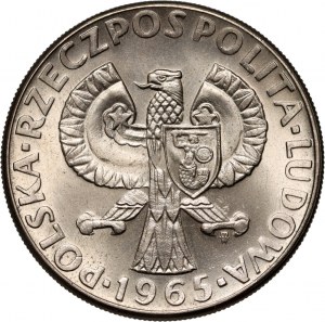 PRL, 10 zlotys 1965, Seven Hundred Years of Warsaw; Mermaid, pattern, copper-nickel