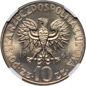 République populaire de Pologne, 10 zlotys 1968, Nicolas Copernic