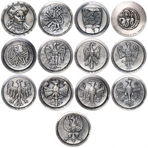 III RP, Satz von 13 Medaillen aus der Serie PTTK Chełm 1982-1992, Janusz Jarnuszkiewicz