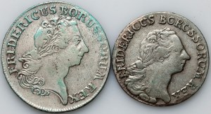 Niemcy, Prusy, Fryderyk II, 1/3 talara 1772 B, Wrocław, 1/6 talara 1771 E, Kaliningrad