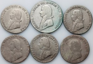 Německo, Prusko, Friedrich Wilhelm III, sada mincí 1800-1807 (6 kusů)