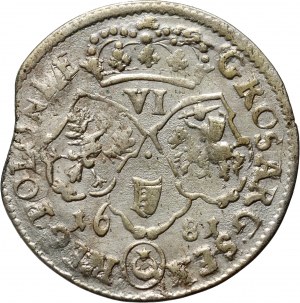 Jean III Sobieski, six pence 1681 TLB, Bydgoszcz