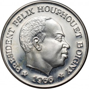 Côte d'Ivoire, 10 francs CFA 1966, Félix Houphouët-Boigny