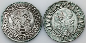 Slesia, Ducato di Krosno, Jan Kostrzyn, penny 1545, Krosno, Prussia, Albrecht Hohenzollern, penny 1545, Königsberg