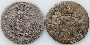 Stanisław August Poniatowski, demi-or (2 grosze) 1766 FS, Varsovie (2 pièces)