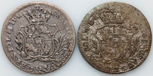 Stanisław August Poniatowski, mezzo oro (2 grosze) 1766 FS, Varsavia (2 pezzi)