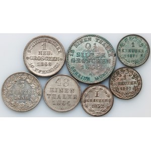 Germany, set of coins from 1832-1871 (7 pieces)