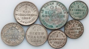 Germania, serie di monete 1832-1871 (7 pezzi)
