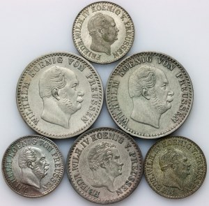 Germania, Prussia, set di monete 1843-1871 (6 pezzi)