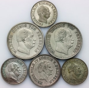 Allemagne, Prusse, set de pièces 1843-1871 (6 pièces)