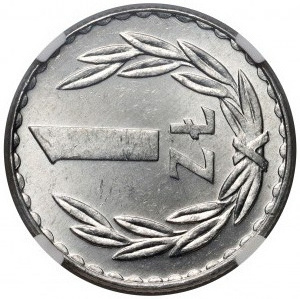 République populaire de Pologne, 1 zloty 1980, CORD à 90 degrés