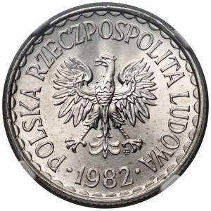 PRL, 1 zloty 1982, date étroite