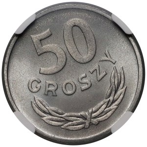 PRL, 50 groszy 1957, delikatna skrętka