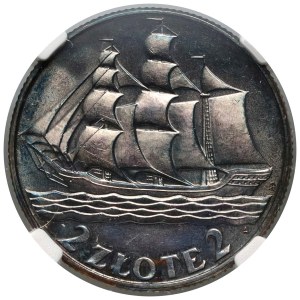 Second Polish Republic, 2 zlotys 1936, Sailing ship