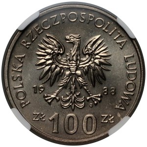 PRL, 100 Zloty 1988, Königin Jadwiga, ohne Monogramm des Designers