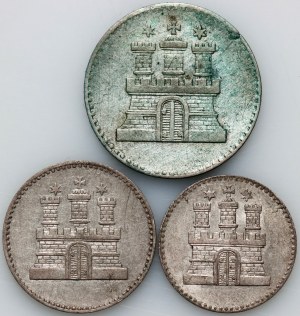 Germania, Amburgo, set di monete 1855 (3 pezzi)