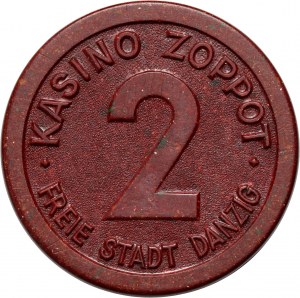 Freie Stadt Danzig, Wertmarke 2 Gulden, KASINO ZOPPOT - Casino Sopot