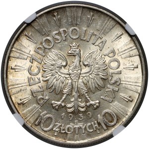 Second Polish Republic, 10 zlotys 1939, Józef Piłsudski