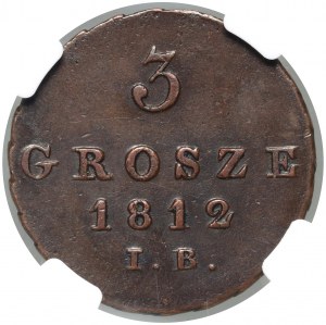 Księstwo Warszawskie, Fryderyk August I, 3 grosze 1812 IB, Warszawa