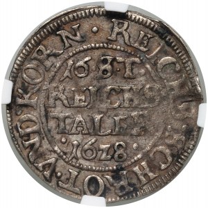 Pomerania, Bogusław XIV, 1/16 thaler 1628, Szczecin - Griffin in a shield