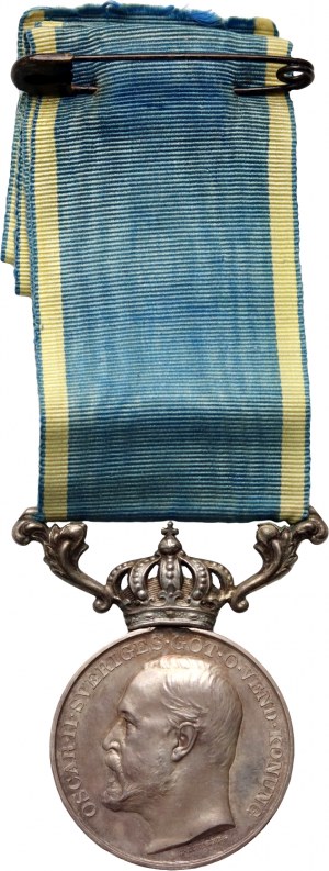Schweden, Oscar II, Silbermedaille für Eifer und Einsatz im Dienste des Staates