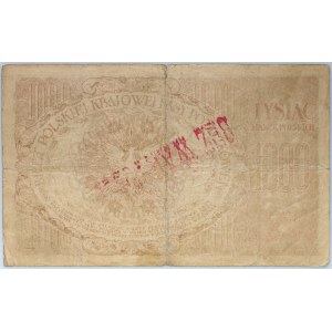 II RP, 1000 polnische Mark 17.05.1919, keine Seriennummer