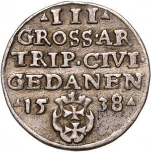 Zikmund I. Starý, trojak 1538, Gdaňsk