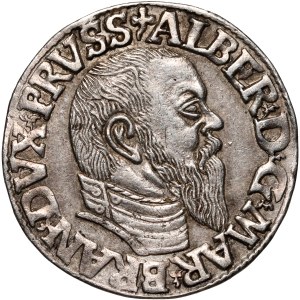 Prussia Ducale, Albrecht Hohenzollern, trojak 1544, Königsberg