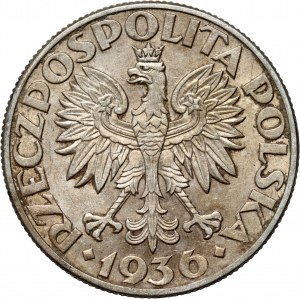 II RP, 5 zloty 1936, Varsovie, Voilier