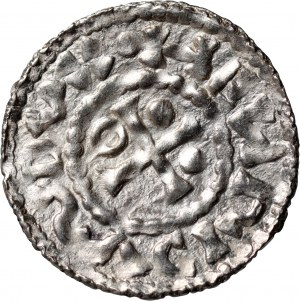 Niemcy, Bawaria, Henryk II Kłótnik 985-995, denar, Nabburg, mincerz WL