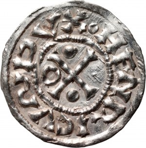 Germany, Bayern, Heinrich II der Zänker 985-995, Denar, Regensburg, mintmaster ECCIO